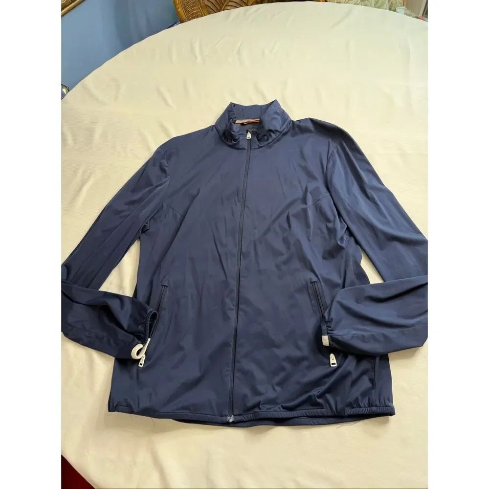 KJUS Navy Blue Delvin Jacket Lightweight Water Repellent Windbreaker Size 44/2XL